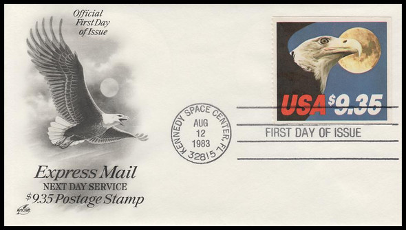 1909 / $9.35 Eagle and Full Moon Express Mail 1983 Artcraft First Day Cover
