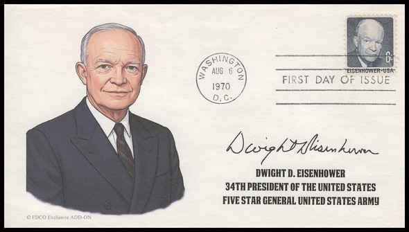 1393 / 6c Dwight D. Eisenhower 1970 FDCO Exclusive Add-On First Day Cover
