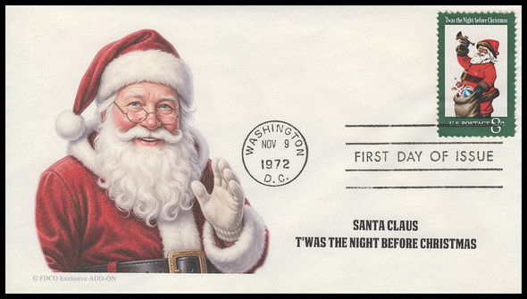 1472 / 8c Santa Claus 1972 FDCO Exclusive Add-On First Day Cover