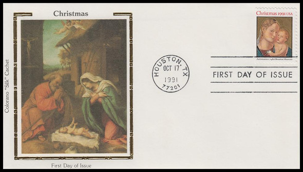 2578a / 29c Madonna and Child : Christmas 1991 Colorano Silk First Day Cover