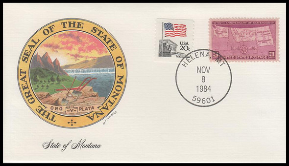 Montana State Seal 1984 Fleetwood Commemorative Cover