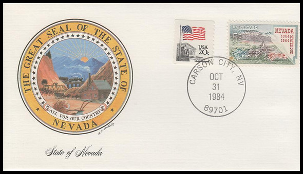 Nevada State Seal 1984 Fleetwood Commemorative Cover
