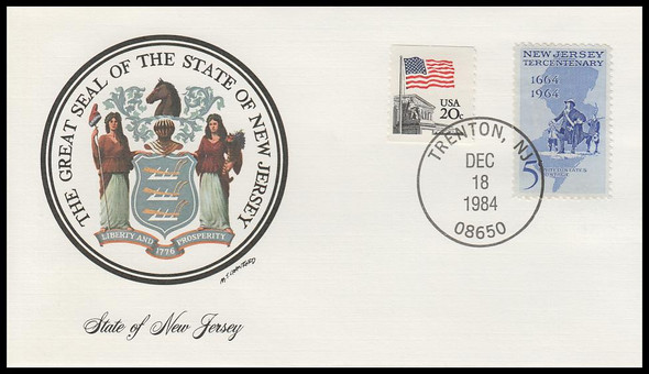 New Jersey State Seal 1984 Fleetwood Commemorative Cover