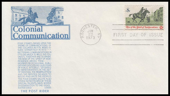 1478 / 8c Colonial Post Rider 1973 Anderson First Day Cover