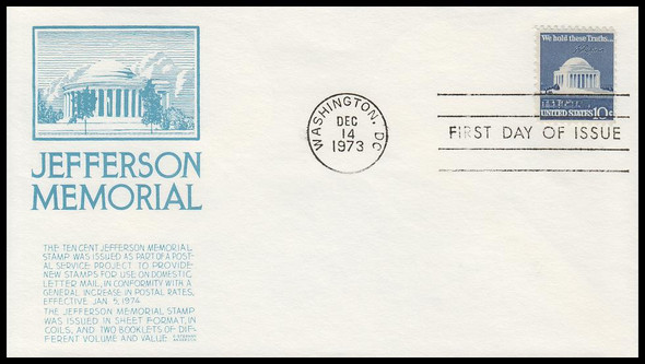 1510 / 10c Jefferson Memorial 1973 Anderson First Day Cover