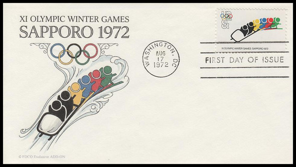 1461 / 8c Winter Olympic Games 1972 FDCO Exclusive Add-On First Day Cover