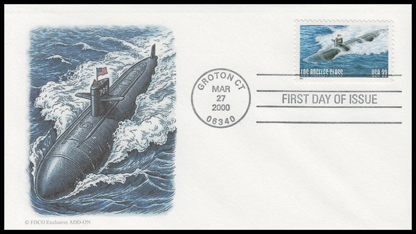 3372 / 33c U.S. Navy Submarine : Los Angeles Class 2000 FDCO Exclusive Add-On First Day Cover