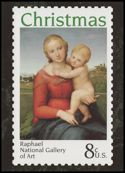1973 8c The Small Cowper Madonna Christmas Collectible Postcard