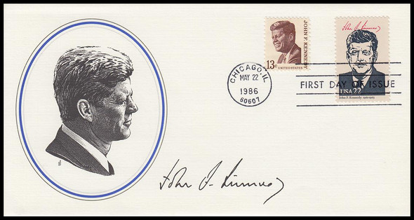 2219h / 22c John F. Kennedy : Ameripex '86 Fleetwood 4" by 7½" First Day Cover