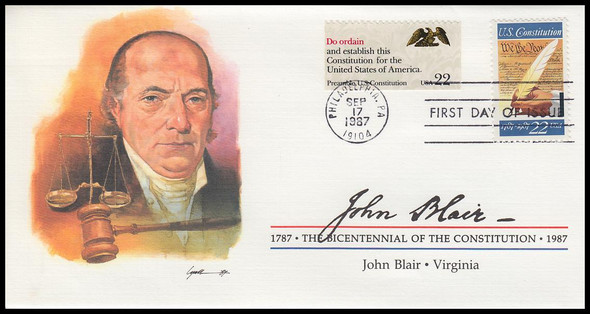 2360 / 22c John Blair : Signer of the Constitution Fleetwood 4" by 7½" First Day Cover