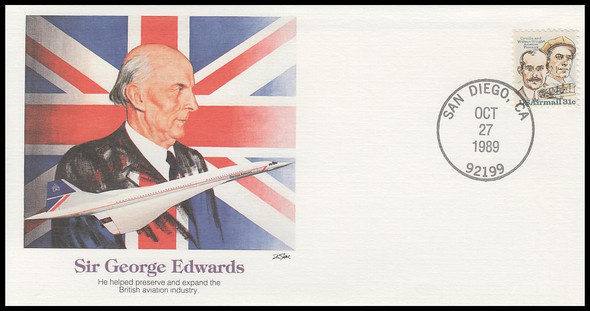 Sir George Edwards : Pioneers of Flight Fleetwood 4" by 7½"Commemorative Cover