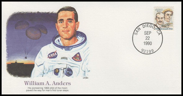 William A. Anders : Pioneers of Flight Fleetwood 4" by 7½"Commemorative Cover