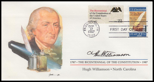 2360 / 22c Hugh Williamson : Signer of the Constitution Fleetwood 4" by 7½" First Day Cover