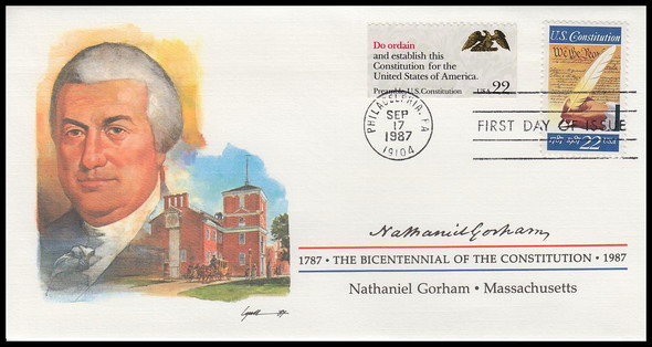 2360 / 22c Nathaniel Gorham : Signer of the Constitution Fleetwood 4" by 7½" First Day Cover