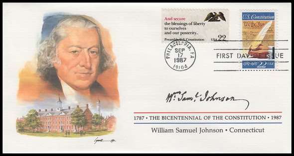 2360 / 22c William Samuel Johnson : Signer of the Constitution Fleetwood 4" by 7½" First Day Cover