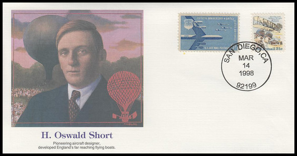 H. Oswald Short : Pioneers of Flight Fleetwood 4" by 7½"Commemorative Cover