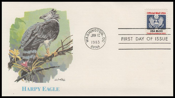 O133 / $5 Eagle Official Mail 1983 Fleetwood First Day Cover