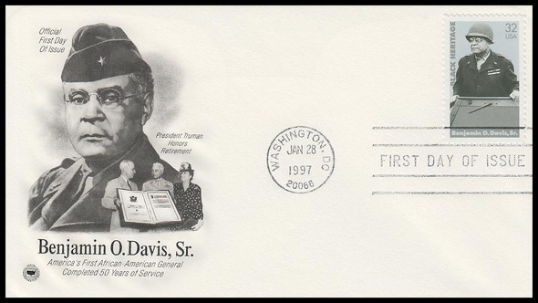 3121 / 32c Benjamin O. Davis Sr. : Black Heritage 1997 PCS First Day Cover