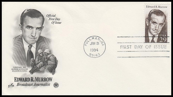 2812 / 29c Edward R. Murrow 1994 Artcraft / PCS First Day Cover