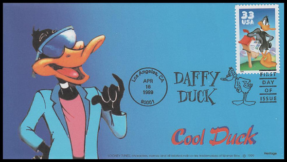3306a / 33c Daffy Duck : Looney Tunes 1999 Heritage First Day Cover