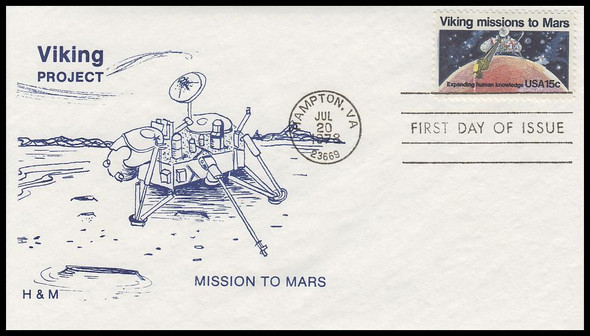 1759 / 15c Viking Missions to Mars 1978 H & M First Day Cover