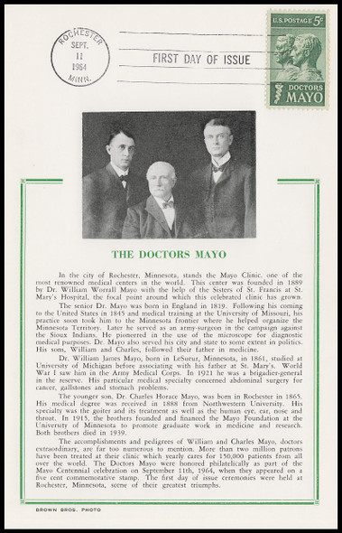 1251 / 5c Doctors Mayo 1964 Hammond Maxicard First Day Of Issue