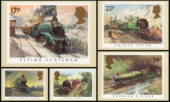Famous Trains 1985 Set of 5 British PHQ Cards #82