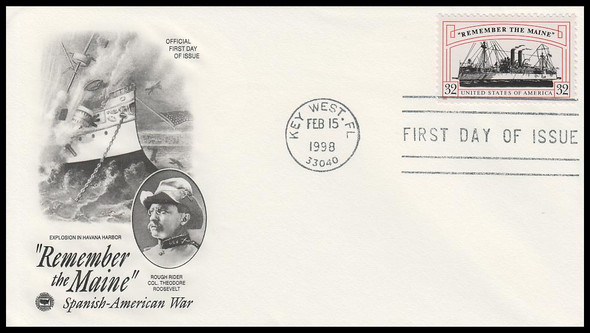 3192 / 32c " Remember the Maine " Centennial 1998 PCS First Day Cover