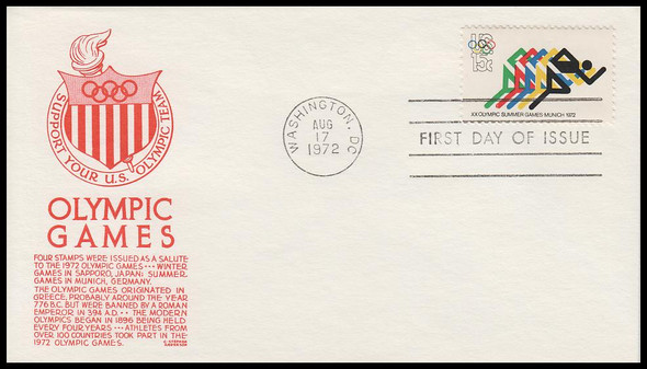 1462 / 15c Summer Olympic Games 1972 Anderson First Day Cover