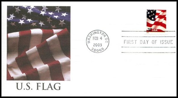 3637 / 37c U.S. Flag PSA ATM Booklet  Single 2003 Fleetwood First Day Cover