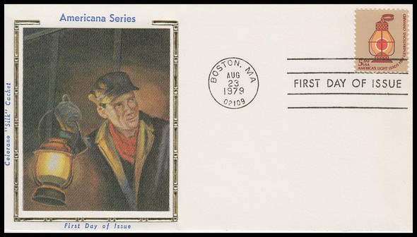 1612 / $5 Railroad Lantern 1979 Colorano Silk First Day Cover