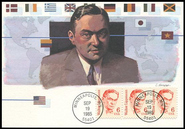 1849 / 6c Walter Lippmann : Great Americans Series 1985 Fleetwood Maximum Card