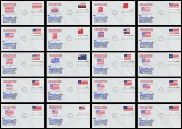 3403a - t / 33c Stars and Stripes : Historic American Flags 2000 Set of 20 Cover Craft Cachets FDCs With Insert Card (Limited Edition of Only 140 Made)