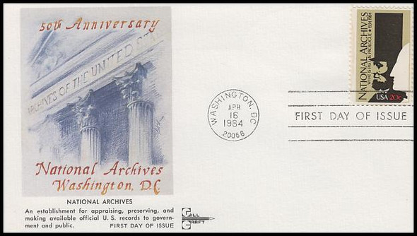 2081 / 20c National Archives Gill Craft 1984 First Day Cover