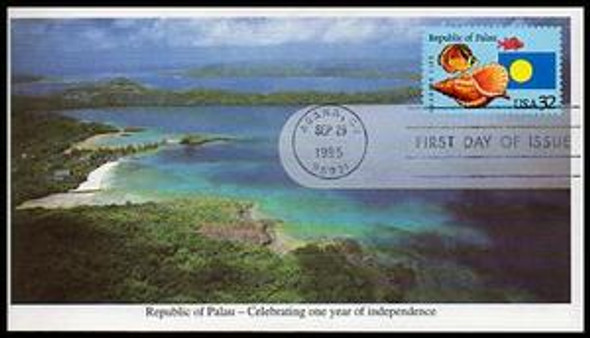 2999 / 32c Republic of Palau Independence Issue 1995 Mystic FDC