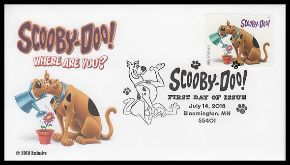 5299 / 50c Scooby-Doo, Where Are You? FDCO Exclusive 2018 FDC