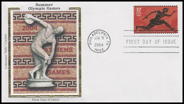 3863 / 37c Summer Olympics 2004 Colorano Silk First Day Cover