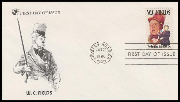 1803 / 15c W. C. Fields: Performing Arts Series 1980 Reader's Digest FDC