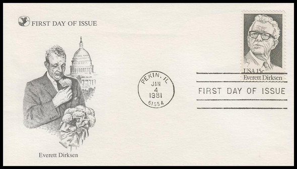 1874 / 15c Everett Dirksen : Senator 1981 Reader's Digest FDC