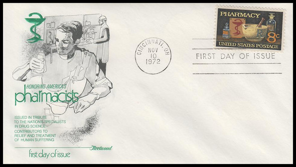 1473 / 8c Pharmacy : Saluting Pharmacists Fleetwood 1972 First Day Cover
