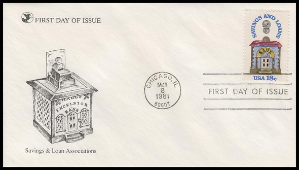 1911 / 18c Savings and Loans 1981 Reader's Digest FDC