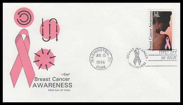 3081 / 32c Breast Cancer Awareness Artmaster 1996 First Day Cover