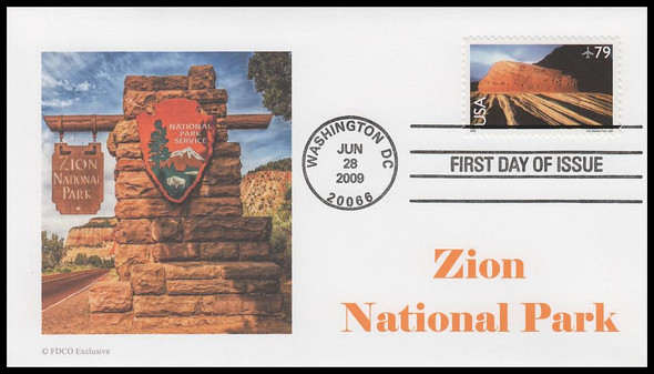 C146 / 79c Zion National Park Airmail 2009 FDCO Exclusive FDC