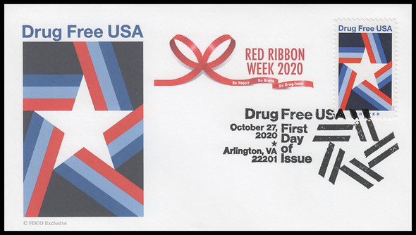 5542 / 55c Drug Free USA 2020 FDCO Exclusive First Day Cover
