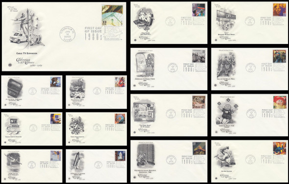 3190a-o 33c Celebrate The Century ( CTC ) 1980s Set of 15 PCS 2000 FDCs