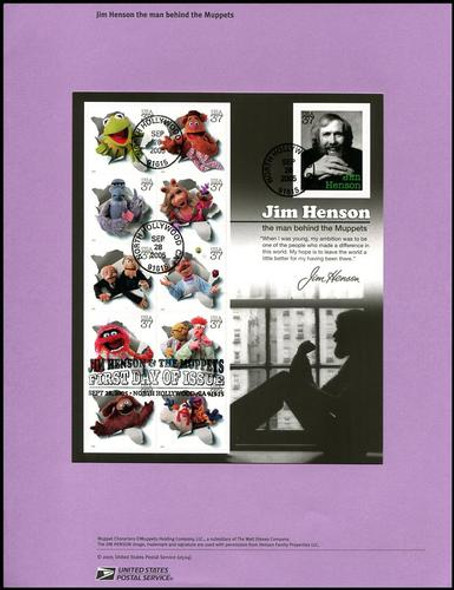 3944 / 37c Jim Henson and The Muppets Pane of 11 USPS 2005 Souvenir Page