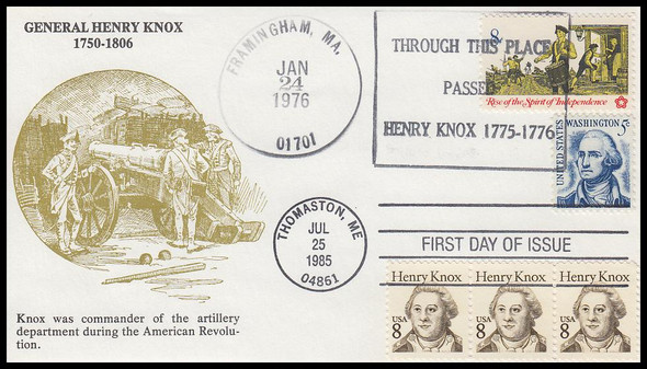 1851 / 8c Henry Knox Combo K.M.C. Venture 1976 & 1985 Event and First Day Cover Includes Insert Info Card