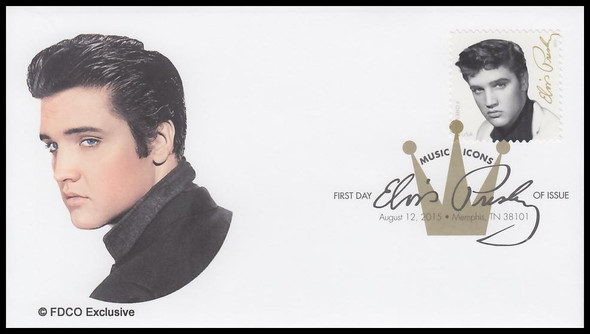 5009 / 49c Elvis Presley Digital Color Postmark 2015 FDCO Exclusive FDC #2