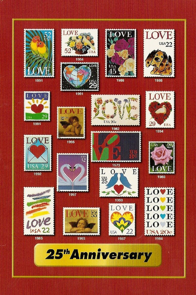 25th Anniversary of the Love Stamp Collectible Postcard