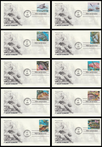 4423 a - j / 44c Kelp Forest : Nature of America Series Set of 10 Artcraft 2009 FDCs